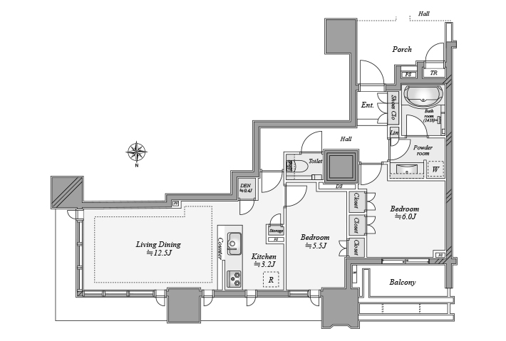 ドゥトゥール ウエスト 44階 価格 8 680万円 2ldk 東京都中央区晴海 高級分譲マンション 東京の高級分譲マンションの購入 売却ことならアパートメンツ東京 新築 中古